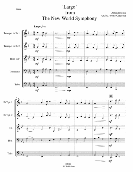 Largo From The New World Symphony For Brass Quintet Page 2