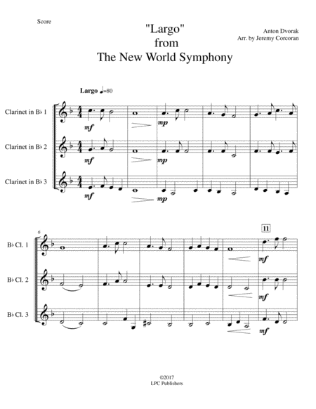 Largo From The New World Symphony For Clarinet Trio Page 2