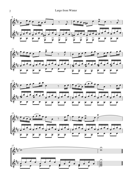 Largo From Winter For Violin And Guitar Page 2