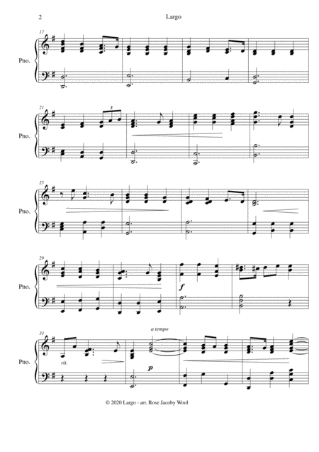 Largo Haendel Piano Solo Page 2