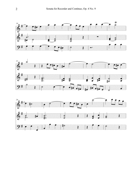 Largo In G Major From A Baroque Recorder Sonata Page 2