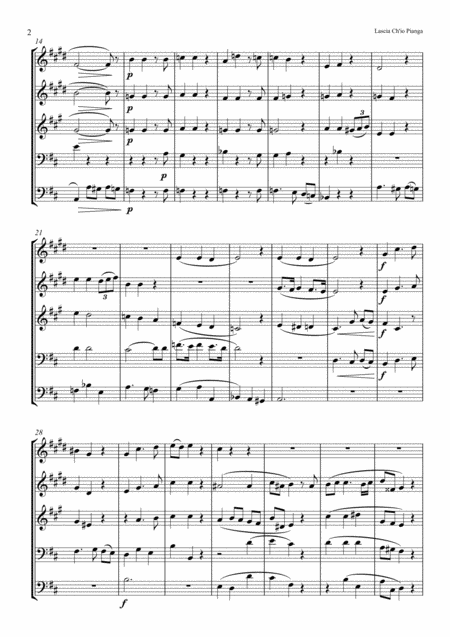 Lascia Ch Io Pianga For Brass Quintet Page 2