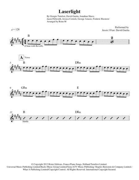 Laserlight Lead Sheet Performed By Jessie J Feat David Guetta Page 2