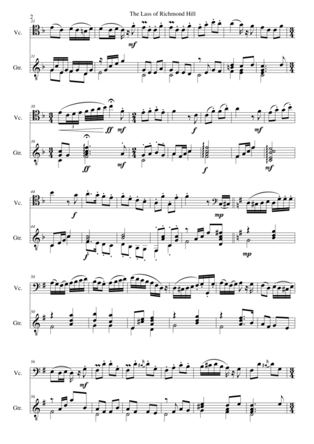 Lass Of Richmond Hill For Cello And Guitar Page 2