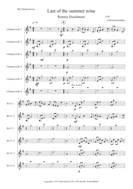 Last Of The Summer Wine Bb Clarinet Ensemble Page 2