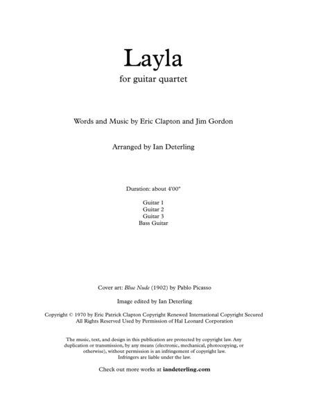 Layla For Guitar Quartet Page 2