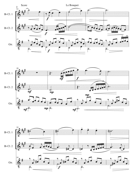 Le Bouquet For 2 Clarinets And Guitar Page 2