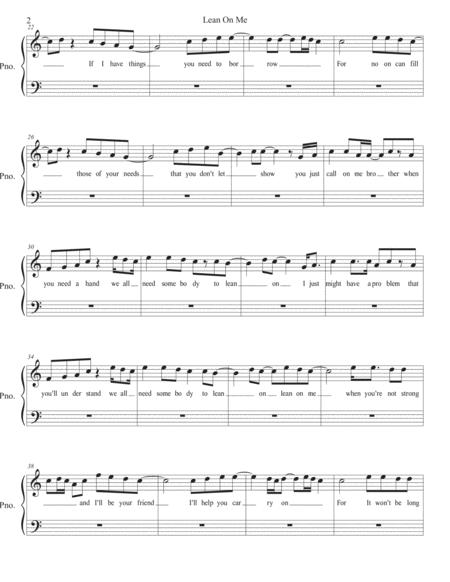 Lean On Me Easy Key Of C Piano Page 2