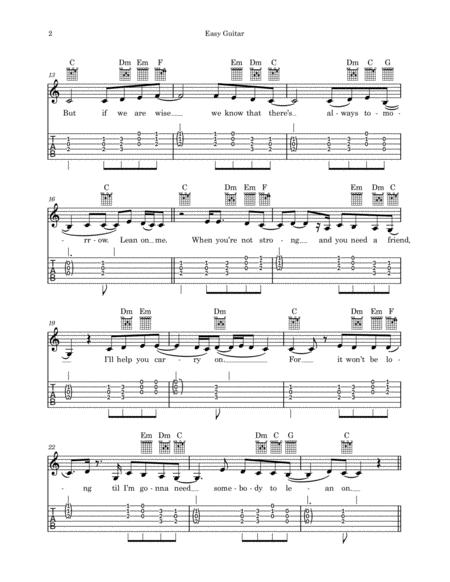 Lean On Me For Easy Guitar Voice Page 2