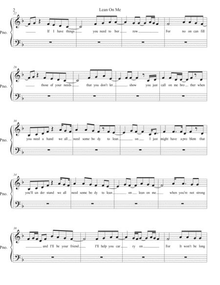 Lean On Me W Lyrics Piano Page 2