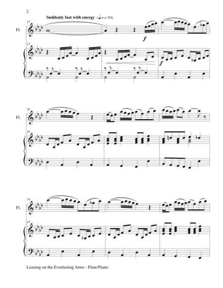 Leaning On The Everlasting Arms Flute Piano And Flute Part Page 2