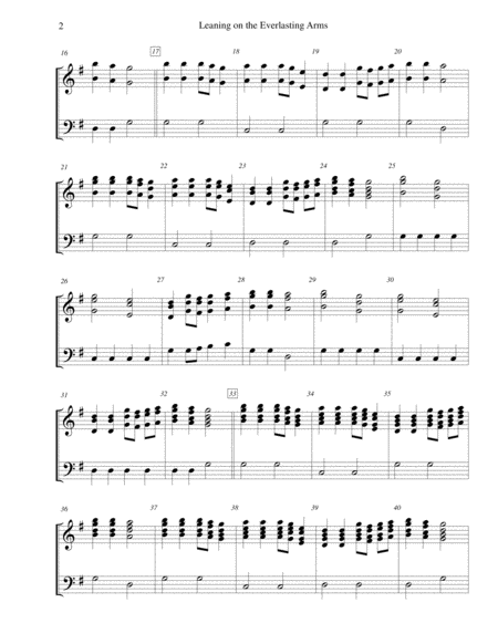 Leaning On The Everlasting Arms For 3 Octave Handbell Choir Page 2