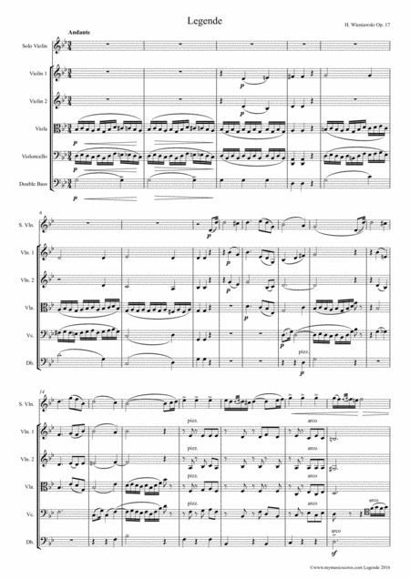 Legende For Violin And String Orchestra Op 17 Page 2