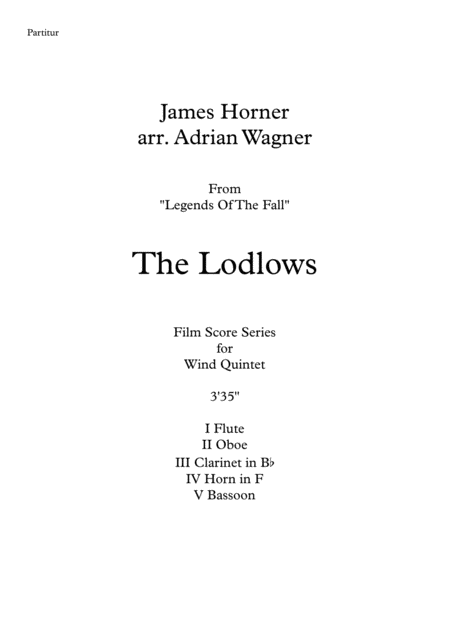 Legends Of The Fall The Ludlows James Horner Wind Quintet Arr Adrian Wagner Page 2