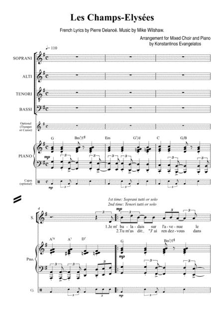 Les Champs Elyses Satb Piano Page 2