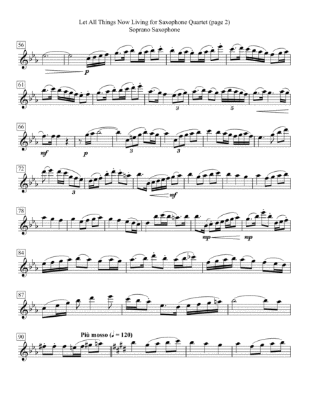 Let All Things Now Living For Saxophone Quartet Page 2