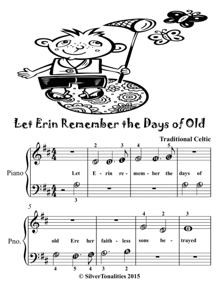 Let Erin Remember The Days Of Old Beginner Piano Sheet Music Tadpole Edition Page 2