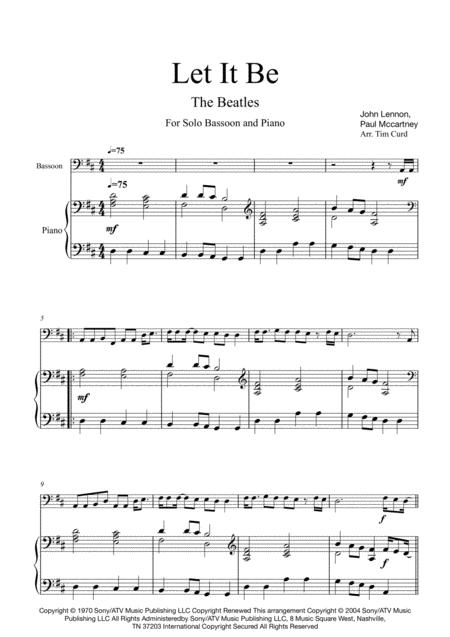 Let It Be For Solo Bassoon And Piano Page 2