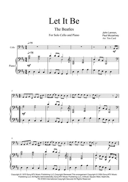 Let It Be For Solo Cello And Piano Page 2