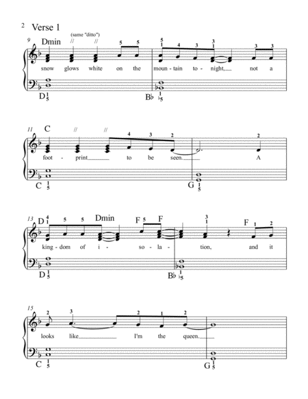 Let It Go From Frozen For 2nd 3rd Year Elementary Piano Page 2