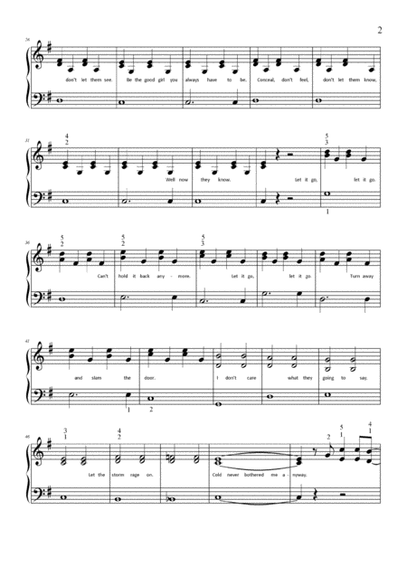 Let It Go From Frozen In Em Self Accompaniment Version Page 2