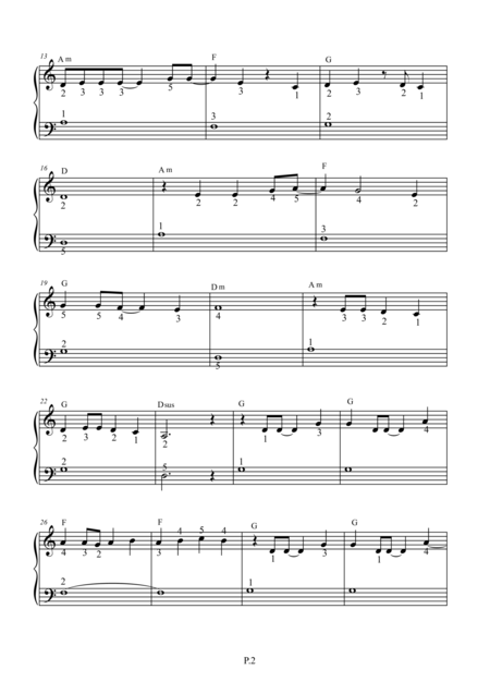 Let It Go From Frozen Piano Beginner Version In C Key With Fingerings Page 2
