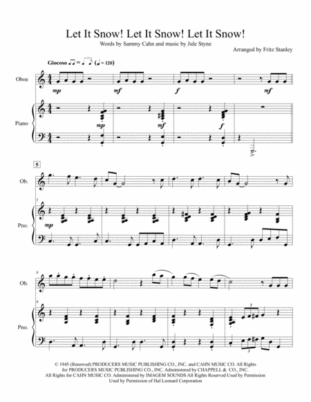 Let It Snow Let It Snow Let It Snow Oboe Piano Accompaniment Page 2