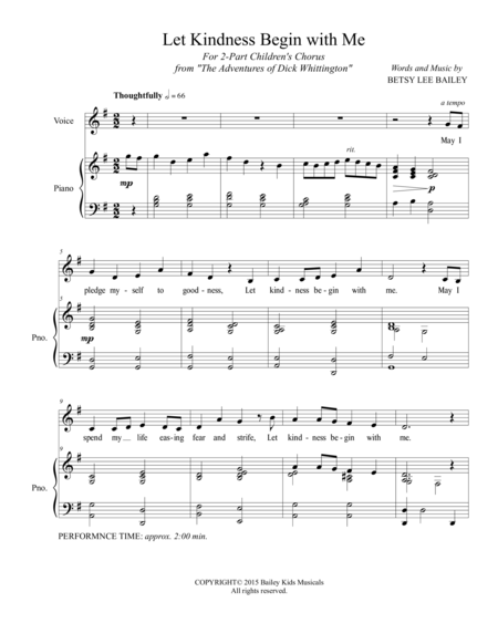 Let Kindness Begin With Me 2 Part Childrens Chorus Page 2