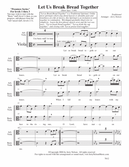 Let Us Break Bread Together Arrangements Level 1 3 For Viola Written Acc Hymns Page 2