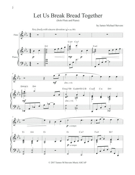 Let Us Break Bread Together Flute Piano In E Flat Page 2
