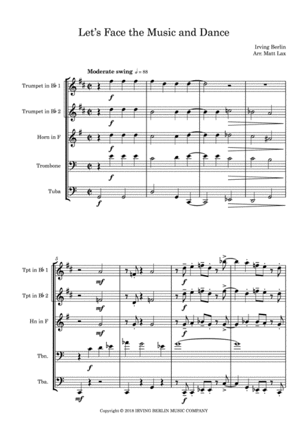Lets Face The Music And Dance Brass Quintet Page 2