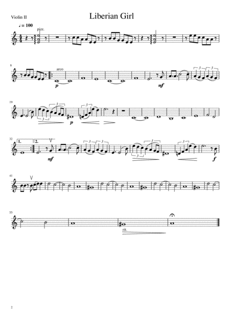 Liberian Girl For String Quartet Page 2