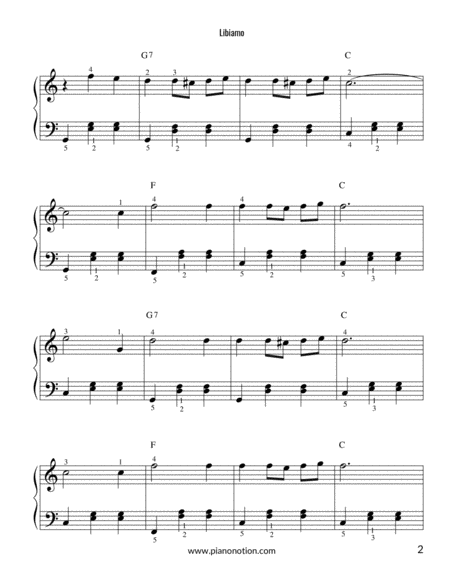 Libiamo La Traviata Giuseppe Verdi Piano Solo Page 2