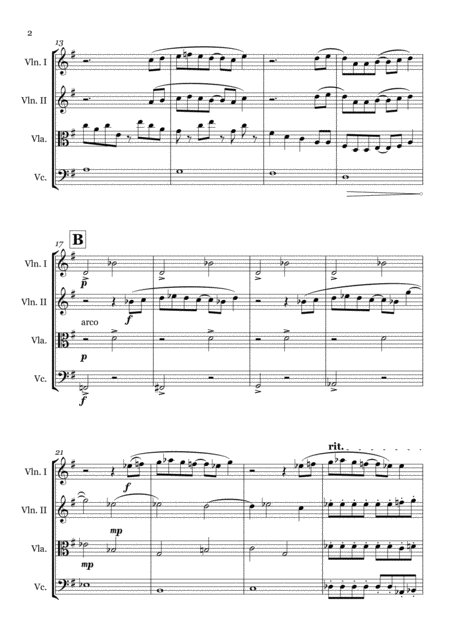 Life On Mars For String Quartet Page 2