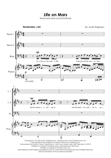 Life On Mars Ttb With Piano Page 2