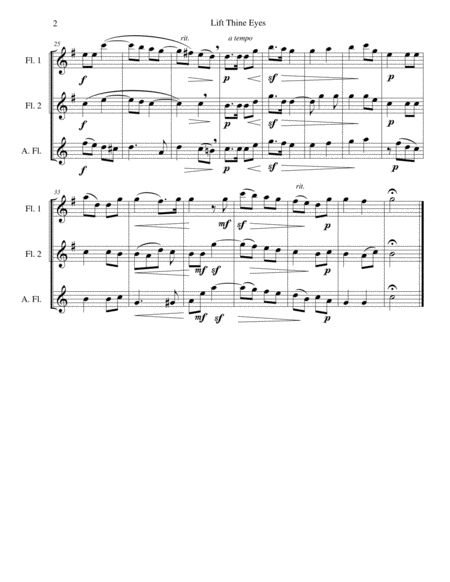 Lift Thine Eyes From Elijah For 2 Flutes And Alto Flute Page 2