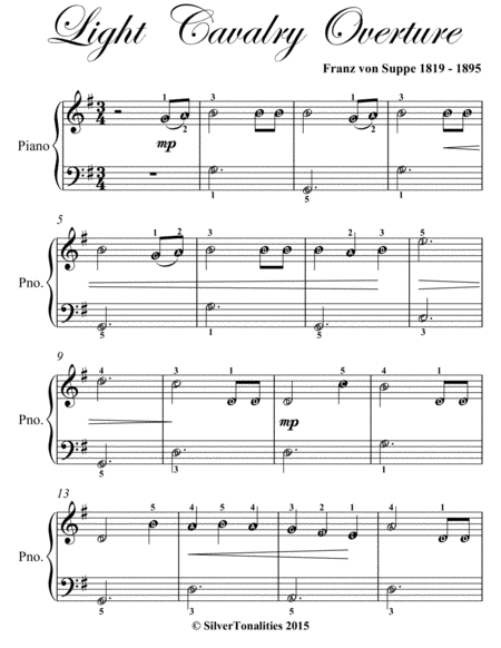 Light Cavalry Overture Easiest Piano Sheet Music Page 2