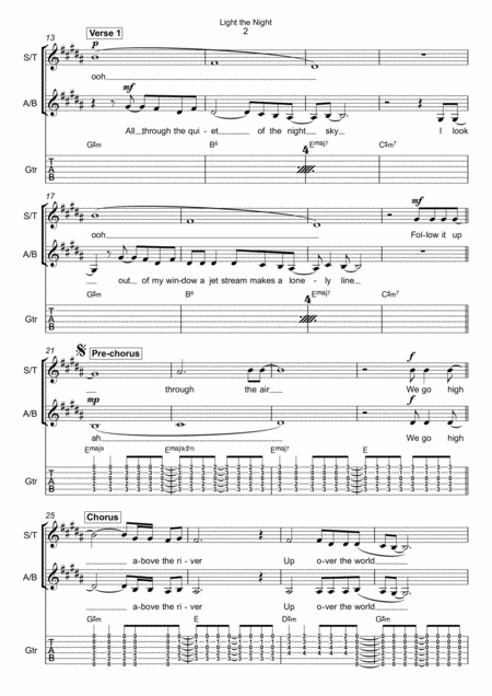 Light The Night Choir In 2 Parts With Guitar Page 2