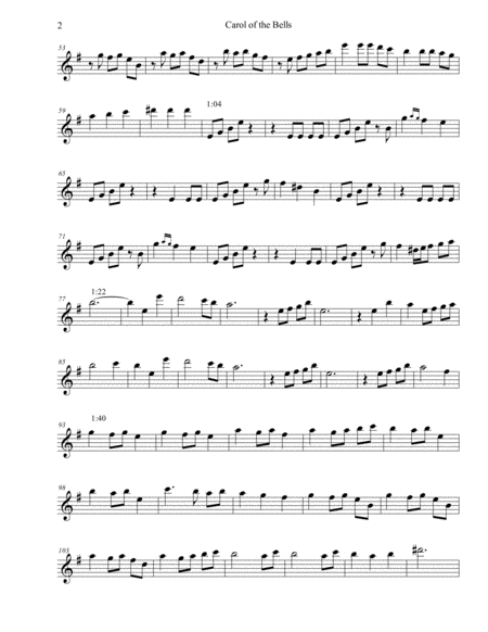 Lindsey Stirling Carol Of The Bells Violin Part Sheet Music Page 2