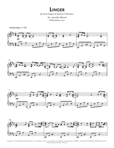 Linger Late Intermediate Piano Page 2