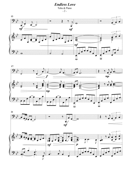 Lionel Richie Endless Love For Tuba Piano Page 2