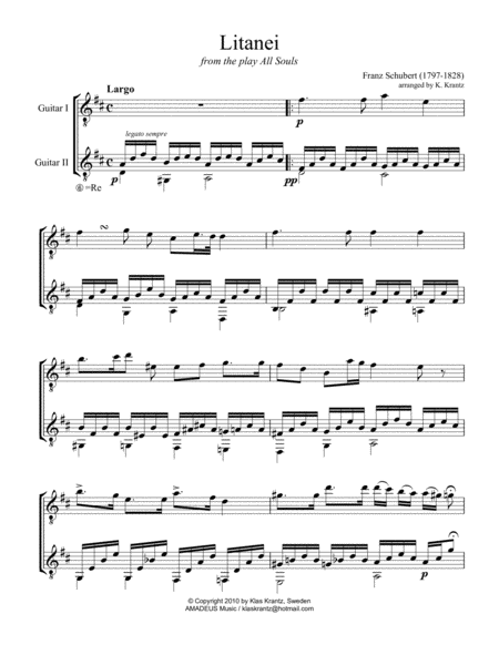 Litanei For Guitar Duo Page 2