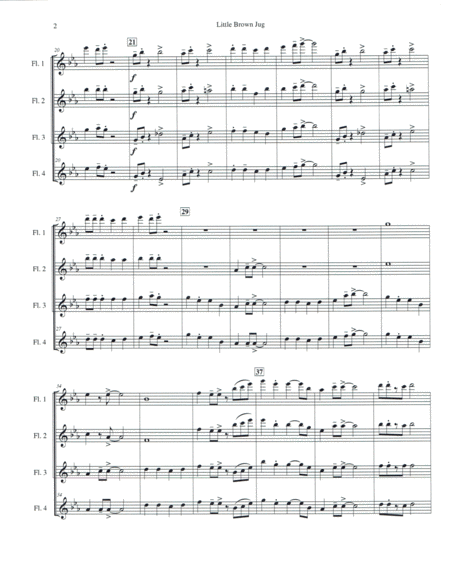 Little Brown Jug For Flute Quartet Page 2