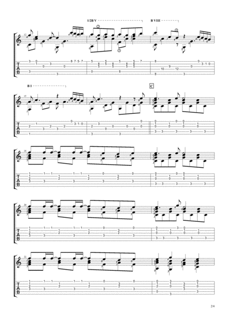 Little Do You Know Solo Guitar Tablature Page 2