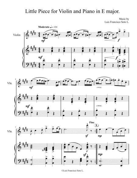 Little Piece For Violin And Piano In E Major Page 2
