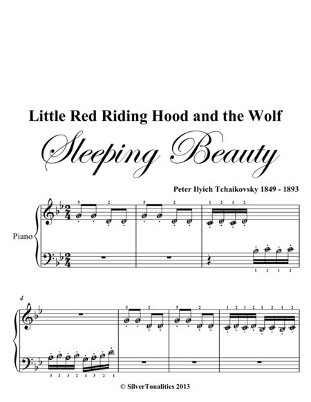 Little Red Riding Hood And The Wolf Beginner Piano Sheet Music Page 2