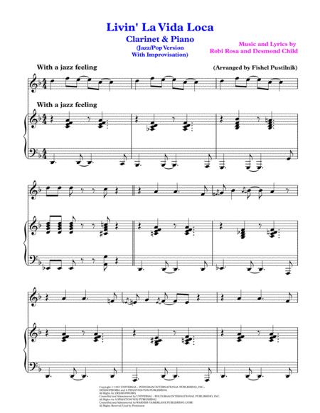 Livin La Vida Loca For Clarinet And Piano Video Page 2