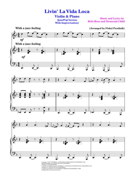 Livin La Vida Loca For Violin And Piano Video Page 2