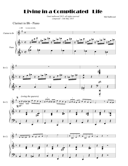 Living In A Complicated Life Clarinet Piano Page 2