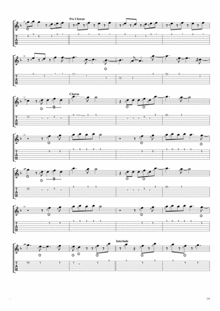 Locked Out Of Heaven Fingerstyle Guitar Quartet Page 2